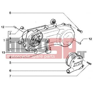 Gilera - RUNNER 50 SP < 2005 - Engine/Transmission - COVER transmission - 483859 - ΤΑΠΑ ΛΑΣΤ ΚΑΠ SCOOTER-HEX