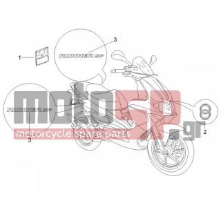 Gilera - RUNNER 50 SP 2007 - Body Parts - Signs and stickers - 654421 - ΑΥΤ/ΤΑ ΣΕΤ RUNNER RST 07΄ 