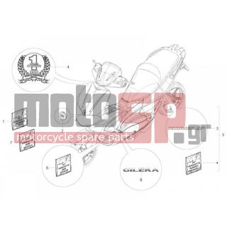 Gilera - RUNNER 50 SP 2009 - Body Parts - Signs and stickers - 65526300A2 - Κιτ πινακίδες οχήματος 