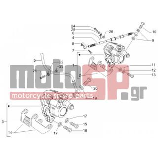 Gilera - RUNNER 50 SP 2012 - Brakes - brake lines - Brake Calipers - 414838 - ΒΙΔΑ M6x35