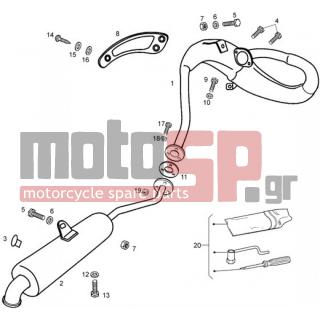Gilera - SMT < 2005 - Body Parts - exhaust pipe - ODN00002062011 - Βίδα