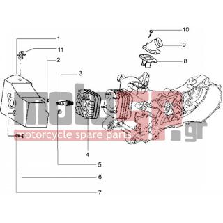 Gilera - STALKER < 2005 - Engine/Transmission - Head-cooling and socket fitting cap - 830939 - ΛΑΙΜΟΣ ΕΙΣΑΓ SCOOTER 50-80CC
