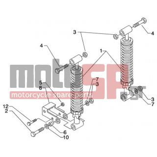 PIAGGIO - BEVERLY 200 < 2005 - Suspension - Shock absorber BACK - 20008 - Παξιμάδι M8