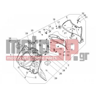 PIAGGIO - BEVERLY 400 IE E3 2006 - Εξωτερικά Μέρη - Storage Front - Extension mask - 297498 - ΒΙΔΑ M3x12