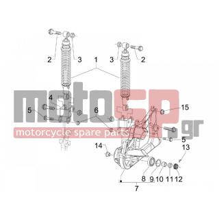 PIAGGIO - BEVERLY 400 IE TOURER E3 2009 - Suspension - Place BACK - Shock absorber - 82545R - ΡΟΥΛΕΜΑΝ ΠΙΣΩ ΤΡΟΧΟΥ SCOOTER (17X47X14)