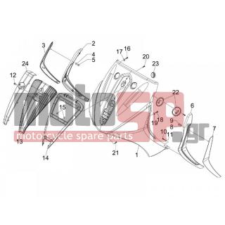 PIAGGIO - BEVERLY 400 IE TOURER E3 2009 - Body Parts - mask front - 62002500XN2 - ΠΟΔΙΑ ΜΠΡ BEVERLY TOURER ΝΕΡΟ COSMO 98A