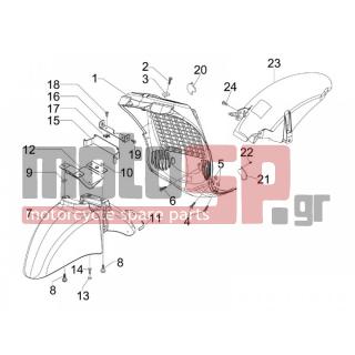 PIAGGIO - BEVERLY 400 IE TOURER E3 2009 - Body Parts - Apron radiator - Feather - 258249 - ΒΙΔΑ M4,2x19 (ΛΑΜΑΡΙΝΟΒΙΔΑ)