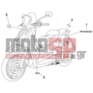 PIAGGIO - BEVERLY 500 2006 - Body Parts - Signs and stickers - 623373 - ΣΗΜΑ ΠΟΔΙΑΣ 