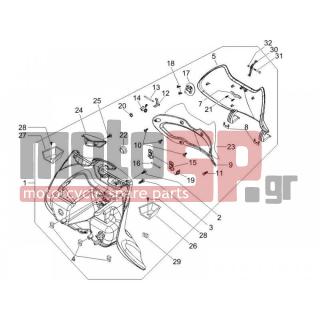 PIAGGIO - BEVERLY 500 2006 - Body Parts - Storage Front - Extension mask - 62166900RE - ΚΑΠΑΚΙ ΤΕΠ ΝΕΡΟΥ BEV RST 125/250 806/A