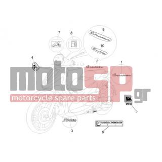 PIAGGIO - BEVERLY 500 CRUISER E3 2012 - Body Parts - Signs and stickers