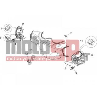 PIAGGIO - CARNABY 125 4T E3 2008 - Electrical - Switchgear - Switches - Buttons - Switches - 642670 - ΔΙΑΚΟΠΤΗΣ ΦΩΤΩΝ ΑΡ RUN FX/R-Χ7-Χ8-BEV300