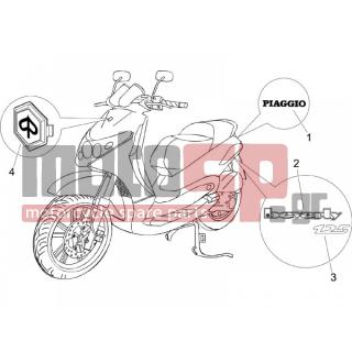 PIAGGIO - BEVERLY 125 2005 - Body Parts - Signs and stickers - 295486 - ΣΗΜΑ ΠΟΔΙΑΣ 