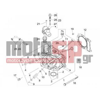 PIAGGIO - CARNABY 125 4T E3 2009 - Engine/Transmission - Group head - valves