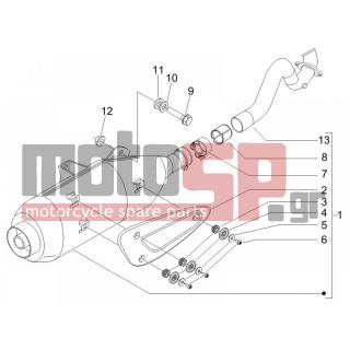 PIAGGIO - CARNABY 200 4T E3 2007 - Exhaust - silencers - 842908 - ΒΙΔΑ M5X10