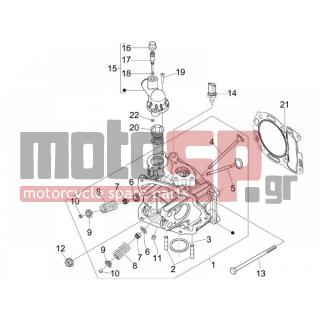 PIAGGIO - CARNABY 300 4T IE CRUISER 2009 - Engine/Transmission - Group head - valves - 845605 - ΒΙΔΑ ΕΞΑΕΡΩΣΗΣ