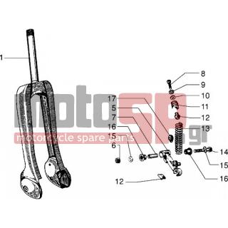 PIAGGIO - CIAO 1999 - Suspension - Ingredients fork parts, suspension - 175867 - ΔΑΚΤΥΛΙΔΙ ΠΛΑΣΤ ΠΥΡ CIAO NM
