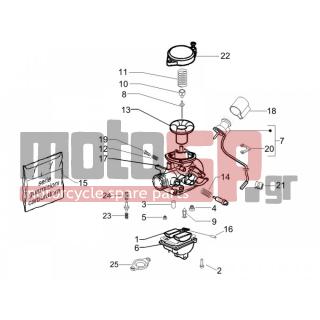 PIAGGIO - FLY 100 4T 2006 - Engine/Transmission - CARBURETOR accessories - 828840 - ΒΙΔΑ ΣΛΑΙΤ ΚΑΡΜΠ FLY 50 4T