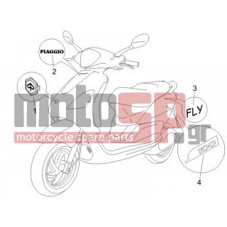 PIAGGIO - FLY 100 4T 2007 - Body Parts - Signs and stickers - 5743990095 - ΣΗΜΑ ΠΟΔΙΑΣ ΛΟΓΟΤΥΠΟ 