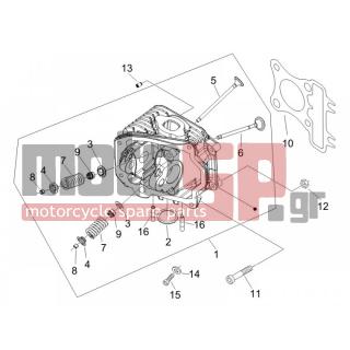 PIAGGIO - FLY 100 4T 2006 - Engine/Transmission - Group head - valves - 969717 - ΦΛΑΝΤΖΑ ΚΕΦ ΚΥΛ SCOOTER 100 4T 51 mm