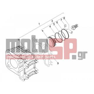 PIAGGIO - FLY 100 4T 2006 - Engine/Transmission - Complex cylinder-piston-pin - 849055 - ΚΥΛΙΝΔΡΟΣ SCOOTER 100 CC 4T
