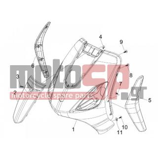 PIAGGIO - FLY 100 4T 2009 - Body Parts - mask front - 62198000XB - ΠΟΔΙΑ ΜΠΡ FLY 50/125/150 ΛΕΥΚΟ PERLA 553