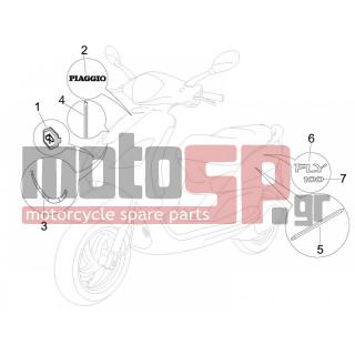 PIAGGIO - FLY 100 4T 2009 - Body Parts - Signs and stickers - 655437 - ΚΟΡΝΙΖΑ ΠΟΔΙΑΣ ΜΠΡΟΣ FLY ΠΛΑΙΝ ΧΡΩΜΙΟ 08