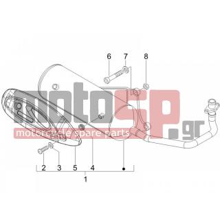 PIAGGIO - FLY 100 4T 2009 - Exhaust - silencers - 831153 - ΒΙΔΑ M5X12