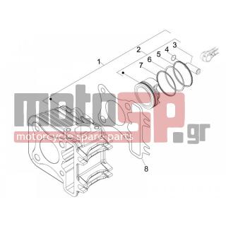 PIAGGIO - FLY 100 4T 2009 - Engine/Transmission - Complex cylinder-piston-pin - 969714 - ΦΛΑΝΤΖΑ ΚΥΛ ΖΙΡ 50 4Τ 0,4