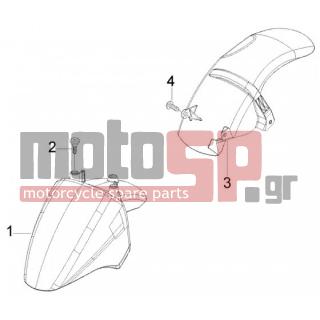 PIAGGIO - FLY 125 4T < 2005 - Body Parts - Fender front and back - 60029300F2 - ΦΤΕΡΟ ΜΠΡΟΣ FLY 50/125/150 ΓΚΡΙ EXC 738