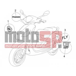 PIAGGIO - FLY 125 4T 2006 - Body Parts - Signs and stickers - 5743990095 - ΣΗΜΑ ΠΟΔΙΑΣ ΛΟΓΟΤΥΠΟ 