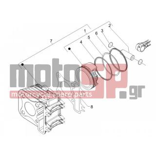 PIAGGIO - FLY 125 4T 2007 - Engine/Transmission - Complex cylinder-piston-pin - 8319740003 - ΠΙΣΤΟΝΙ STD SCOOTER 125 4T E2 CAT.3 ΜΑΝΤ