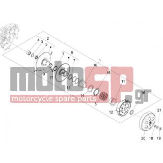 PIAGGIO - FLY 125 4T 3V IE E3 DT 2015 - Engine/Transmission - drifting pulley - 880538 - ΔΙΣΚΟΣ ΚΟΜΠΛΕΡ SCOOTER 125150 MY13