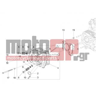 PIAGGIO - FLY 125 4T 3V IE E3 DT 2015 - Engine/Transmission - Group head - valves - 842360 - ΤΑΠΑ ΝΕΡΟΥ ΚΥΛΙΝΔΡΟΥ M6X10 SCOOTER