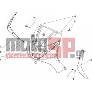 PIAGGIO - BEVERLY 125 E3 2007 - Body Parts - mask front - 62460500ND - ΠΟΔΙΑ ΜΠΡ BEVERLY 200/250/400 NERO GR79A