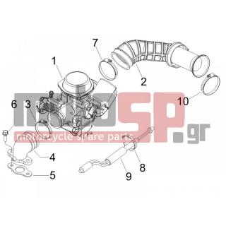 PIAGGIO - FLY 125 4T E3 2008 - Engine/Transmission - CARBURETOR COMPLETE UNIT - Fittings insertion - 828152 - ΒΙΔΑ