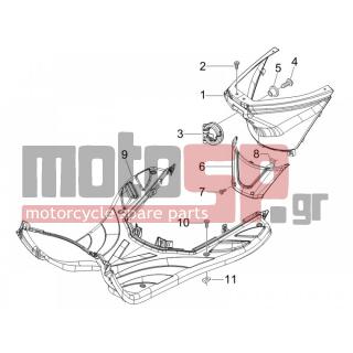 PIAGGIO - FLY 125 4T E3 2007 - Body Parts - Central fairing - Sill - 621988000D - ΚΑΠΑΚΙ ΚΕΝΤΡ ΚΙΝ FLY ΓΚΡΙ