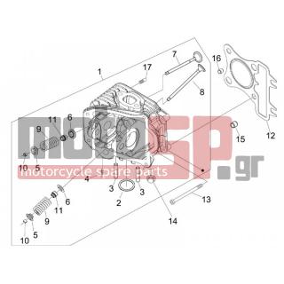 PIAGGIO - FLY 125 4T E3 2007 - Engine/Transmission - Group head - valves - 842360 - ΤΑΠΑ ΝΕΡΟΥ ΚΥΛΙΝΔΡΟΥ M6X10 SCOOTER