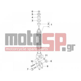 PIAGGIO - FLY 125 4T E3 2010 - Suspension - Place BACK - Shock absorber - 601298 - ΑΜΟΡΤΙΣΕΡ ΠΙΣΩ FLY 125/150 4T-BULEV 125