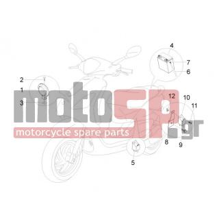 PIAGGIO - FLY 125 4T E3 2008 - Electrical - Relay - Battery - Horn - 58115R - ΡΕΛΕ ΜΙΖΑΣ BE-RU FL-GT-Χ7-X8 12V-80Amp