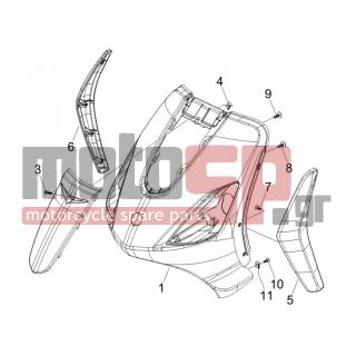 PIAGGIO - FLY 150 4T 2006 - Body Parts - mask front - 6219800090 - ΠΟΔΙΑ ΜΠΡ FLY 50/125/150 NERO 94