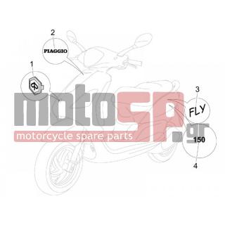 PIAGGIO - FLY 150 4T 2006 - Body Parts - Signs and stickers - 5743990095 - ΣΗΜΑ ΠΟΔΙΑΣ ΛΟΓΟΤΥΠΟ 