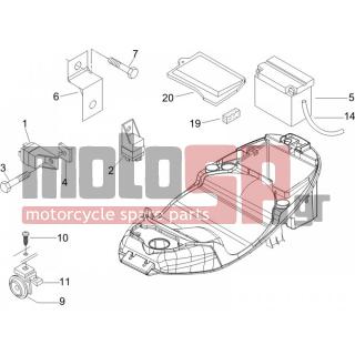 PIAGGIO - FLY 150 4T 2007 - Electrical - Relay - Battery - Horn - 434541 - ΒΙΔΑ M6X16 SCOOTER CL10,9