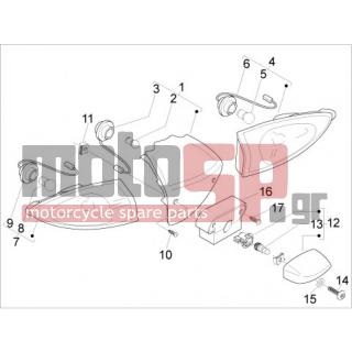PIAGGIO - FLY 150 4T E3 2008 - Electrical - Lights back - Flash - 641162 - ΦΛΑΣ ΠΙΣΩ ΔΕ FLY 50150 MY΄08 ΛΕΥΚΟ