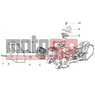 PIAGGIO - FLY 50 2T < 2005 - Engine/Transmission - Head-cooling and socket fitting cap - 2865345 - Κεφαλή κυλίνδρου