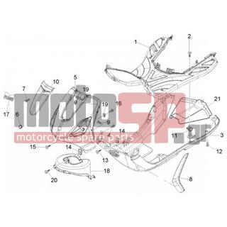 PIAGGIO - FLY 50 2T < 2005 - Body Parts - Apron-front-spoiler Sill - 62198000F2 - ΠΟΔΙΑ ΜΠΡ FLY 50/125/150 ΓΚΡΙ EXC 738/A