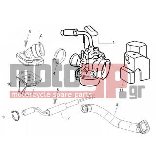 PIAGGIO - FLY 50 2T 2006 - Engine/Transmission - CARBURETOR COMPLETE UNIT - Fittings insertion - 82774R - ΒΑΛΒΙΔΑ REED FLY-NRG POWER DT-TYPH USA