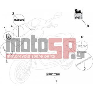 PIAGGIO - FLY 50 2T 2011 - Body Parts - Signs and stickers - 655368 - ΣΗΜΑ ΠΟΔΙΑΣ 