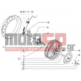 PIAGGIO - BEVERLY 125 RST < 2005 - Frame - FRONT wheel - 575249 - ΒΙΔΑ M6x22 ΜΕ ΑΠΟΣΤΑΤΗ