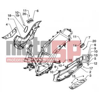 PIAGGIO - BEVERLY 200 < 2005 - Frame - footrests - 270793 - ΒΙΔΑ D3,8x16
