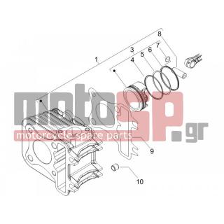 PIAGGIO - FLY 50 4T (LBMC44500-) 2007 - Engine/Transmission - Complex cylinder-piston-pin - 969603 - ΚΥΛΙΝΔΡΟΣ SCOOTER 50 CC 4T
